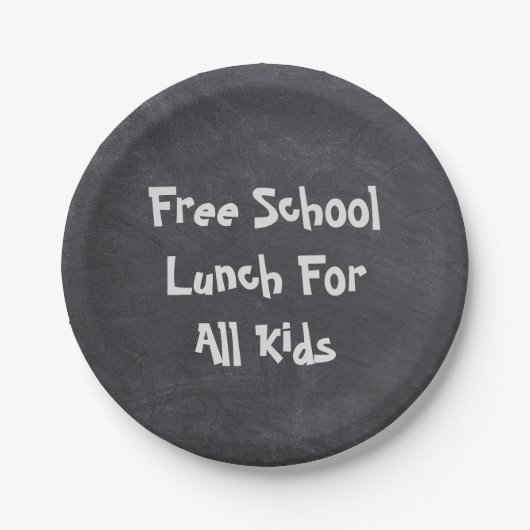 Kostenloses Schulessen für alle Kinder Pappteller (Vorderseite)