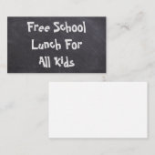 Kostenloses Schulessen für alle Kinder Visitenkarte (Vorne/Hinten)