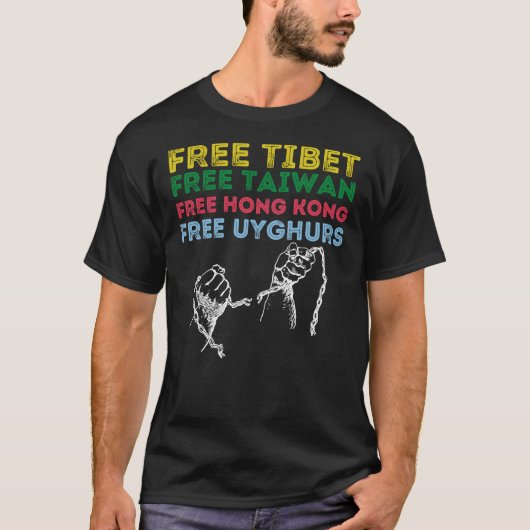 KOSTENLOSES TIBET, FREIES TAIWAN, GRATIS HONGKONG, T-Shirt (Vorderseite)