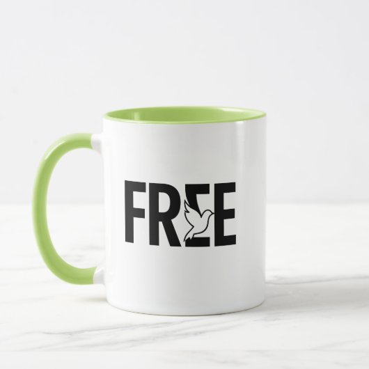 Kostenloses Typography-Taubensymbol-Design Tasse (Links)