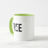 Kostenloses Typography-Taubensymbol-Design Tasse (Vorderseite Links)