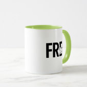 Kostenloses Typography-Taubensymbol-Design Tasse (VorderseiteRechts)