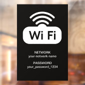 Kostenloses WI-FI-Internetkennwort für Schwarz und Fensteraufkleber (Blatt 2)