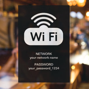 Kostenloses WI-FI-Internetkennwort für Schwarz und Fensteraufkleber