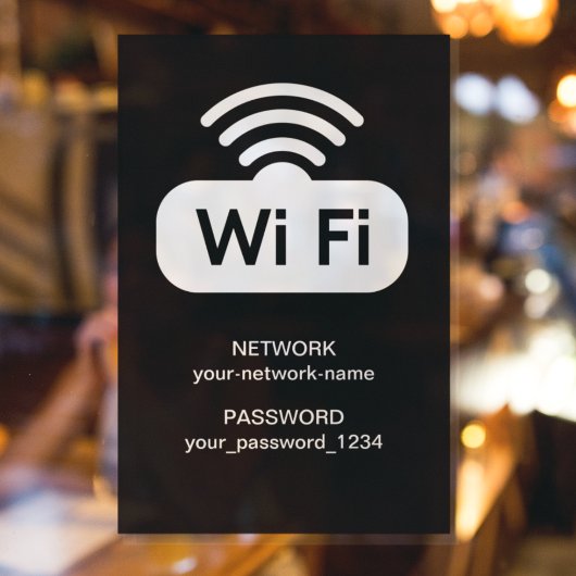 Kostenloses WI-FI-Internetkennwort für Schwarz und Fensteraufkleber