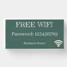 Kostenloses WiFi Chalkboard Look Wood Box-Zeichen