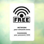 Kostenloses WIFI Connect Network & Password White Fensteraufkleber (Blatt 3)