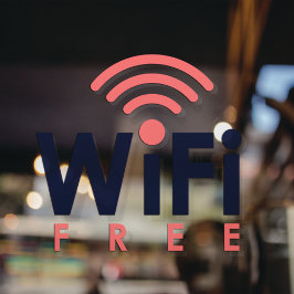 Kostenloses WIFI-Netzwerk Internet-Café Fensteraufkleber