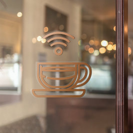 Kostenloses WIFI-Netzwerkkennwort im Café Brown Fensteraufkleber