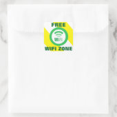 Kostenloses WiFi Zone-Zeichen Quadratischer Aufkleber (Tasche)