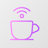 Kostenloses WLAN mit Kaffee-Fensterheber Fensteraufkleber (Blatt)