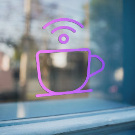 Kostenloses WLAN mit Kaffee-Fensterheber Fensteraufkleber