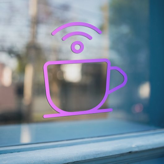 Kostenloses WLAN mit Kaffee-Fensterheber Fensteraufkleber