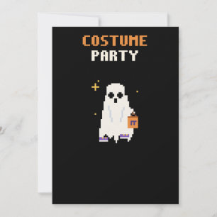 Kostenparty-Pixel-Art-Halloween-Einladung Einladung