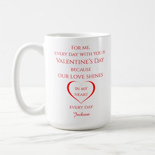 Kostensatz für romantische Liebe nach dem Valentin Kaffeetasse (Links)