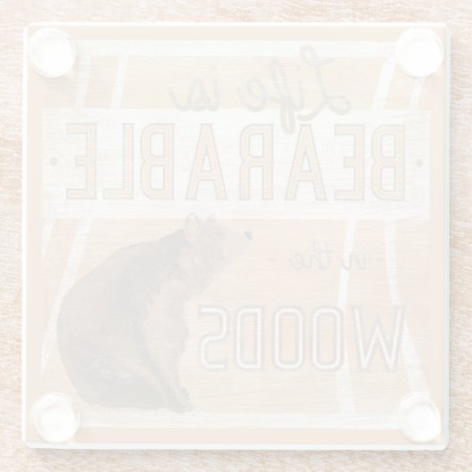 Kostenvoranschlag | Das Leben ist im Wald erträgli Glasuntersetzer (Rückseite)