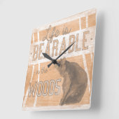 Kostenvoranschlag | Das Leben ist im Wald erträgli Quadratische Wanduhr (Winkel)