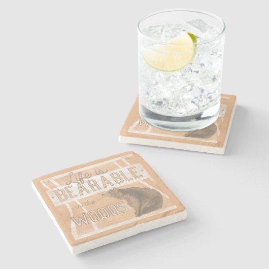 Kostenvoranschlag | Das Leben ist im Wald erträgli Steinuntersetzer (Seitenansicht)