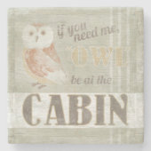 Kostenvoranschlag | Eule in der Kabine Steinuntersetzer (Vorderseite)