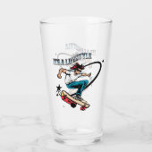 Kostenvoranschlag für coolen Cartoon Skateboarder Glas (Rückseite)