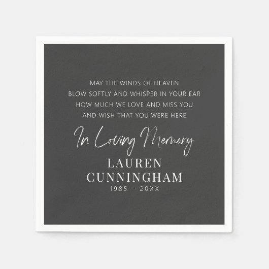 Kostenvoranschlag für Gedächtnisse Moderne Elegant Serviette (Vorderseite)