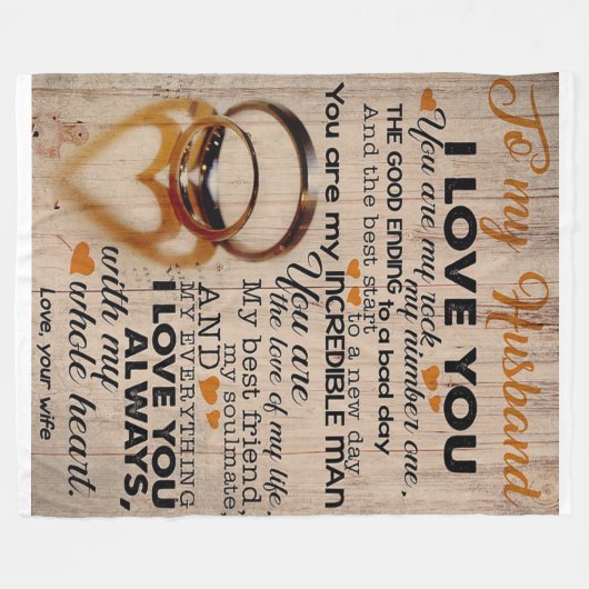 Kostenvoranschlag für Liebe von Ehemann | Niedlich Fleecedecke (Vorderseite (Horizontal))