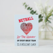 Kostenvoranschlag für motivierend Liebe-Netball-Co Postkarte (Stehend Vorderseite)