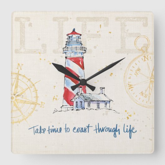 Kostenvoranschlag | Nehmen Sie sich Zeit, um durch Quadratische Wanduhr (Vorderseite)