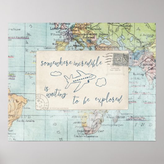 Kostenvoranschlag und Karte entdecken Poster (Vorne)