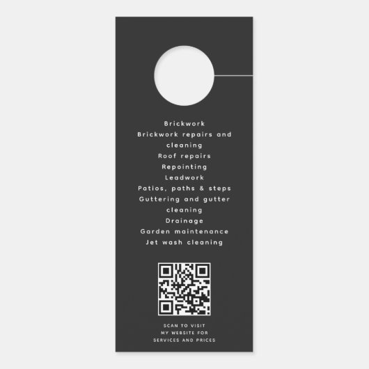 Kostenvoranschlag Zuhause Gebäude Konstruktion QR Türanhänger (Rückseite)