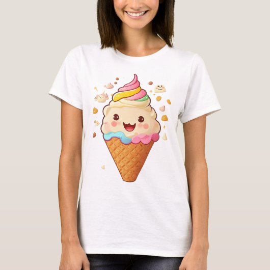 Köstlich niedliches Lächeln Eiscreme T-Shirt (Vorderseite)