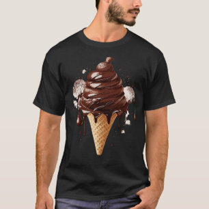 Köstlich von Hand gezeichnete Schokolade Eiscreme T-Shirt