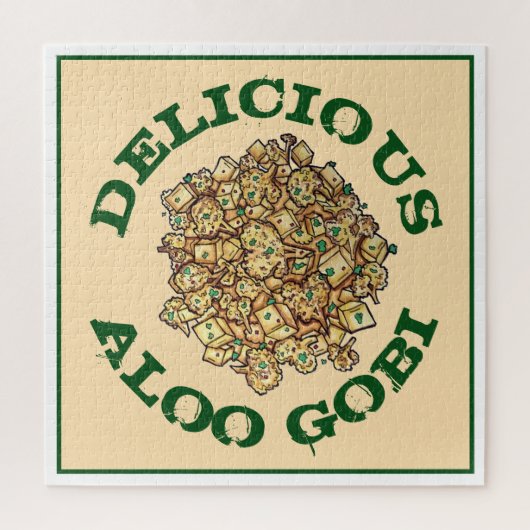 Köstliche Aloo Gobi Indian Food Cauliflower Curry Puzzle (Vertikal)