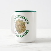 Köstliche Aloo Gobi Indian Food Cauliflower Curry Zweifarbige Tasse (Vorderseite Links)