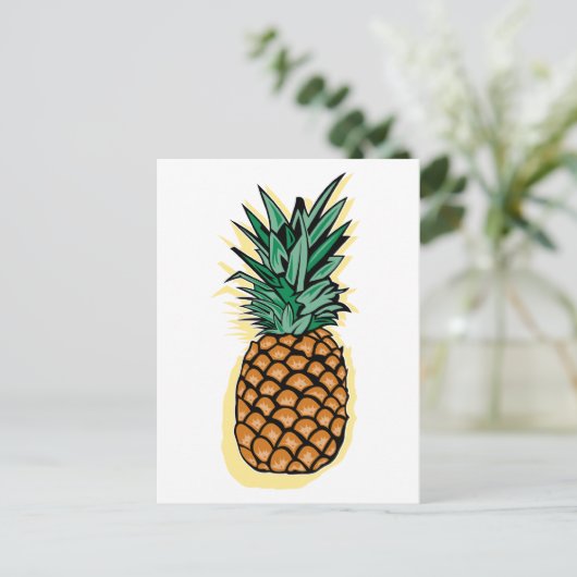 Köstliche Ananas Postkarte (Stehend Vorderseite)