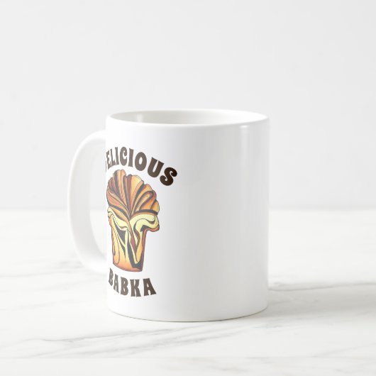 Köstliche Babka Schokolade Brot Loaf Jüdische Bäck Kaffeetasse (Vorderseite Links)