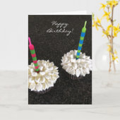 Köstliche Blume Cupcakes mit Kerzen Karte (Gelbe Blume)