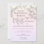 Köstliche BlumenKonturen auf Rosa-18. Einladung (Vorderseite)