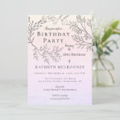 Köstliche BlumenKonturen auf Rosa-18. Einladung (Stehend Vorderseite)