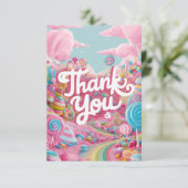 Köstliche Candies Candyland Dankeschön Karte (Stehend Vorderseite)