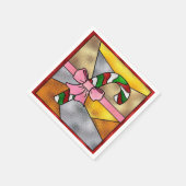 Köstliche Candycane und rosa Bow Serviette (Ecke)