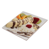 Köstliche Creme und Banana-Dessert Fliese (Seite)