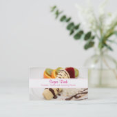 Köstliche Creme und Banana-Dessert Visitenkarte (Stehend Vorderseite)