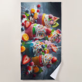 Köstliche Cupcakes Strandtuch (Vorderseite)