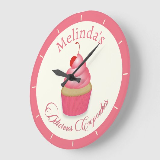 Köstliche Cupcakes Wall Clock Große Wanduhr (Winkel)