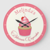 Köstliche Cupcakes Wall Clock Große Wanduhr (Vorderseite)