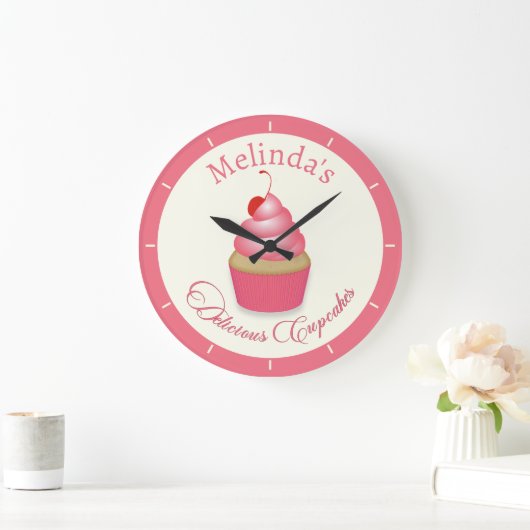 Köstliche Cupcakes Wall Clock Große Wanduhr (Zuhause)