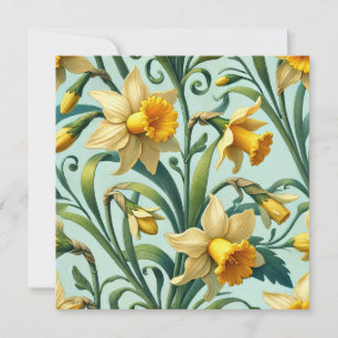 Köstliche Daffodien Frühjahrsdruckdesign Einladung