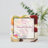 Köstliche Dessert Geburtstagsparty Einladung (Stehend Vorderseite)