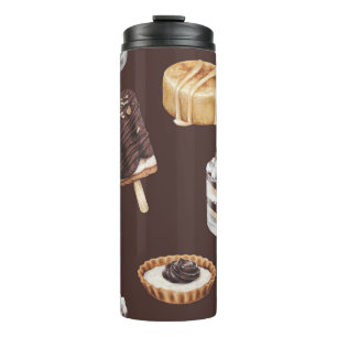 Köstliche Desserts: Muster der Speiseauswahl Thermosbecher